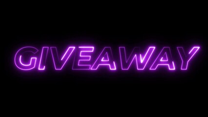 giveaway neon text animation