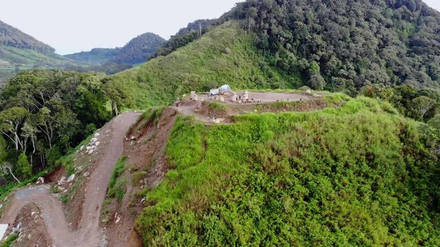 Aerial video of the morning view at Pantan Terong, Takengon, Aceh