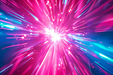 Fototapeta premium Vibrant pink and blue blast design for trendy youth fashion promotions.