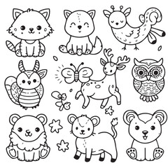 Animal Vector illustration for coloring books
