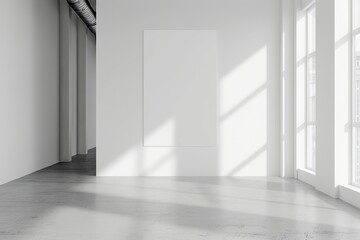 Blank poster in white interior