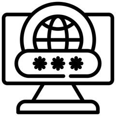 password protect internet online network connection simple line