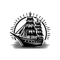 pinisi ship illustration, pinisi ship silhouette