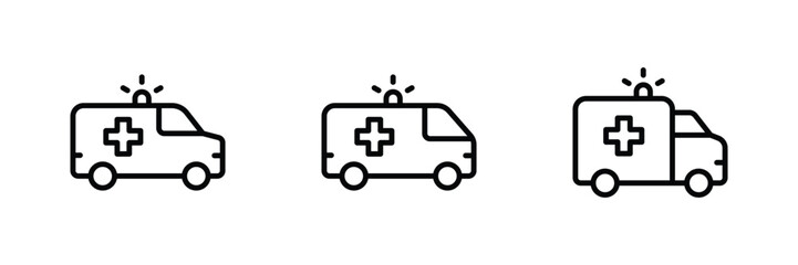 Ambulance set icon vector	