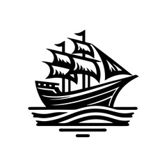 pinisi ship illustration, pinisi ship silhouette