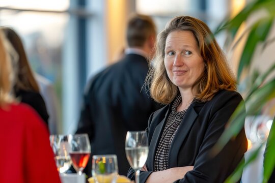 Professional Photography of a charity fundraiser event, with corporate sponsors and donors contributing to a meaningful cause, Generative AI