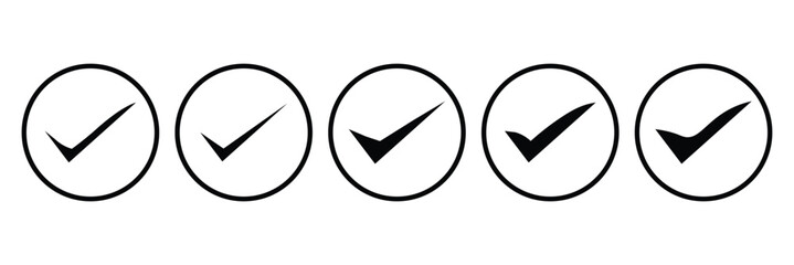 Done buttons collection. check vector icon set. check list button icon vector illustration. check icons.