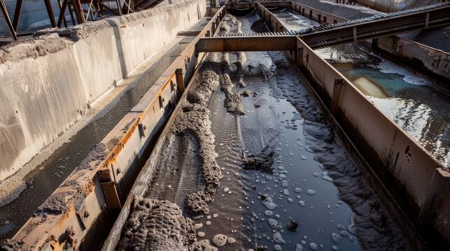 Transfer of sludge belt to the tank within a wastewater treatment facility