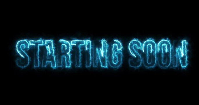 starting soon neon text animation