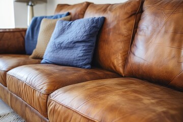 Cleaning a leather couch at home