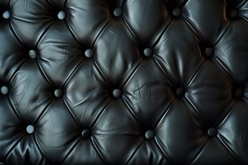 Naklejka premium Close up of black leather texture on a couch