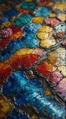 Abstract Acrylic Painting with Vibrant Colors