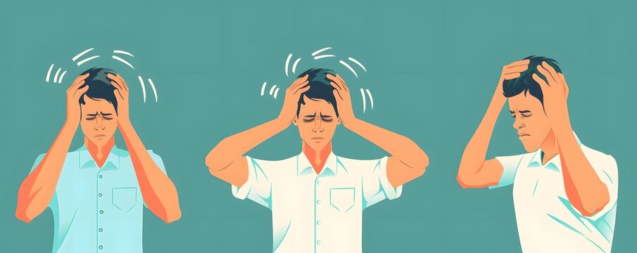 Infographic showing the prevalence of headaches in different populations, along with common causes and prevention strategies