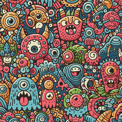monster doodle vector illustration
