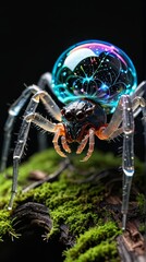 Fototapeta premium Glass Spider with Bubble