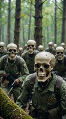 Fototapeta premium Skull Soldiers in the Rain