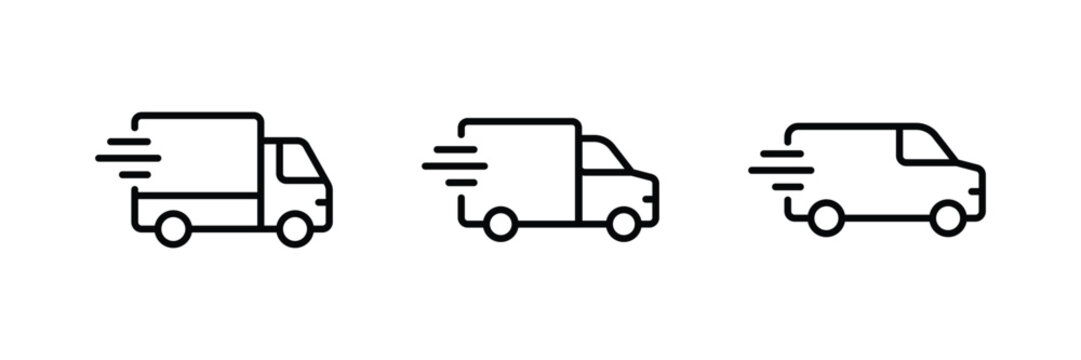 Truck delivery icon set vector	