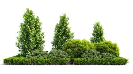 Fototapeta premium Removed green garden bushes 