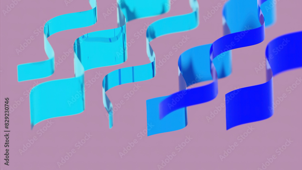 Poster moving metal lines with wavy curves. design. beautiful wavy stripes move in space. wavy lines move w