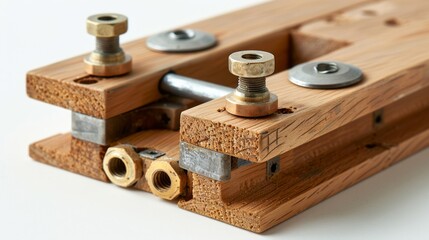 Close-up of a hinge mortise jig, isolated on a white background