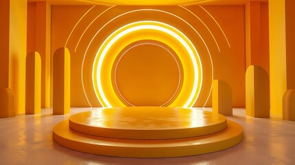 Obraz premium Yellow Orange Circle Stage