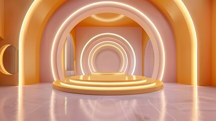 Fototapeta premium Pink Orange Circle Stage