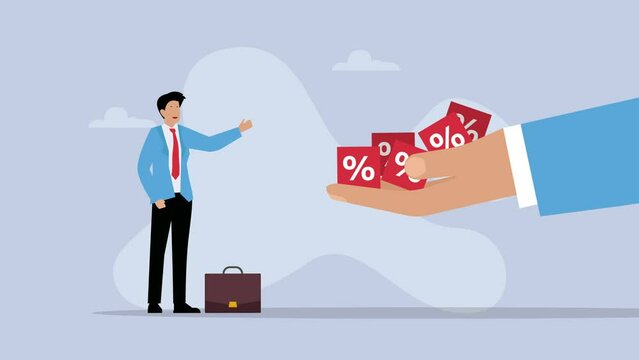 Investment profit earnings, interest rate or dividends cartoon animation