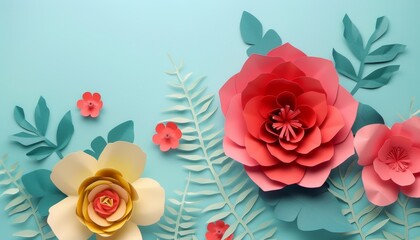 Greeting card featuring a floral paper decoration