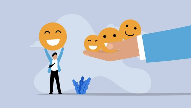 Emotional support to businessman cartoon animation
