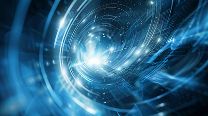 Abstract Speed motion in tunnel, tunnel with light trails of elliptical shape
