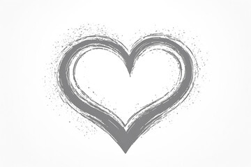 Grey Heart Shape Brush Stroke
