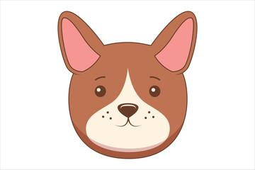 Cute Dog Flat Sticker Design