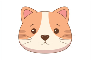 Cute Cat Flat Sticker Design