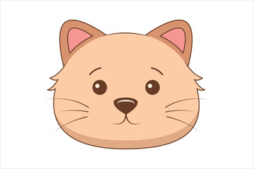 Cute Cat Flat Sticker Design