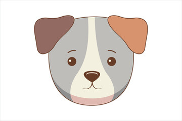 Cute Dog Flat Sticker Design