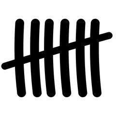 Tally mark number lines on the wall. Hand drawn sticks for counting time in prison. Vector illustration design set. prison or jail wall counter. vector illustration