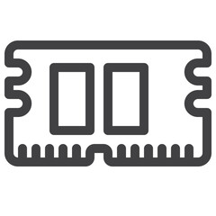 Fototapeta premium Ram chip processor outline icon on white background