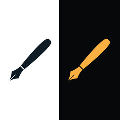 Fountain pen icon vector logo design template