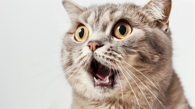 Cat looking surprised