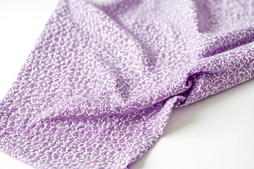 Closeup of Purple and White Fabric with Soft Texture