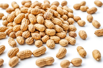 Obraz premium Close-up of Peanuts on a White Background