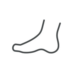 Foot Icon. Isolated Line Illustration of Human Foot, Representing Podiatry, Orthopedics, and Foot Health. Perfect for Medical and Healthcare Applications.