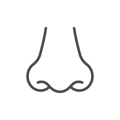 Nose Icon. Isolated Line Illustration of Human Nose, Representing ENT, Respiratory Health, and Olfactory System. Perfect for Medical, Healthcare, and Educational Applications.