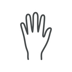 Hand Icon. Simple Isolated Line Illustration of Human Hand, Representing Anatomy, Dexterity, Hand and Joint Health. Perfect for Medical and Healthcare Applications.