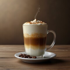 A glass of coffee in a saucer