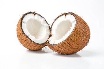 Coconut Half Isolated On White Background