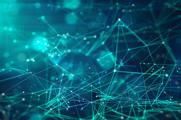Obraz premium Vibrant teal and aqua tones in an abstract futuristic networking technology vector.