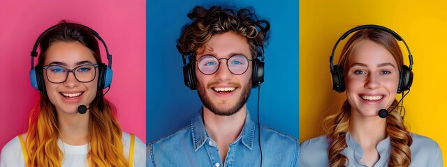 Diverse Team of Young Professionals Providing Friendly Customer Support