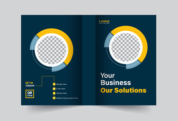 Corporate Book Cover Design Template in A4. Minimal brochure layout and modern report business flyers poster template. Book cover design template.