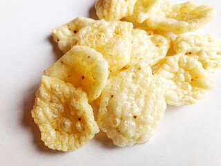 Indonesia's favorite snack cracker isolated on white